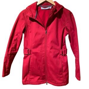 Free Tech Extra Small Utility Red rain jacket with hood Double Zipper Warm Cozy